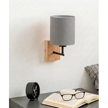Brilagi - Lampă de perete NUBILA WOOD 1xE27/25W/230V stejar/negru/gri deschis