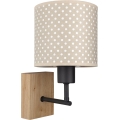Brilagi - Lampă de perete pentru copii BOBO WOOD 1xE27/25W/230V stejar/negru/bej/cu buline