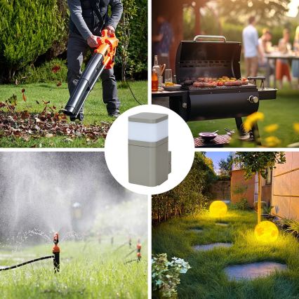 BRILAGI - Aplică de perete pentru exterior cu priză SCHUKO PILLAR 1xG9/11W/230V IP44 gri