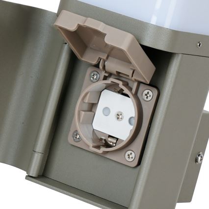 BRILAGI - Aplică de perete pentru exterior cu priză SCHUKO PILLAR 1xG9/11W/230V IP44 gri