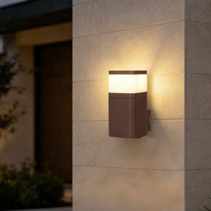 BRILAGI - Lampă de perete pentru exterior cu priză SCHUKO PILLAR 1xG9/11W/230V IP44 maro