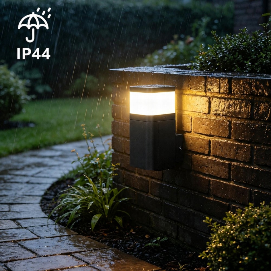 BRILAGI - Lampă de perete de exterior cu priză SCHUKO PILLAR 1xG9/11W/230V IP44 neagră