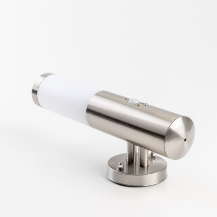 BRILAGI - Lampă de perete pentru exterior cu senzor ELIA 1xE27/20W/230V IP44 crom mat
