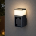 BRILAGI - Lampă de perete pentru exterior PILLAR cu priză SCHUKO, 1x G9/11W/230V, IP44, antracit