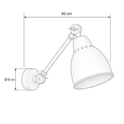 BRILAGI - Lampă de perete QUILL 1xE27/40W/230V 40 cm albă