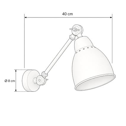 BRILAGI - Lampă de perete QUILL 1xE27/40W/230V 40 cm neagră