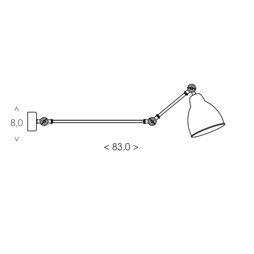 Brilagi - Lampă de perete QUILL 1xE27/40W/230V 83 cm neagră
