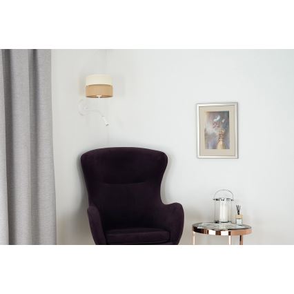 Brilagi - Lampă de perete ROYAL YUTE 1xE27/15W/230V + 1xG9/6W bej/crem/alb