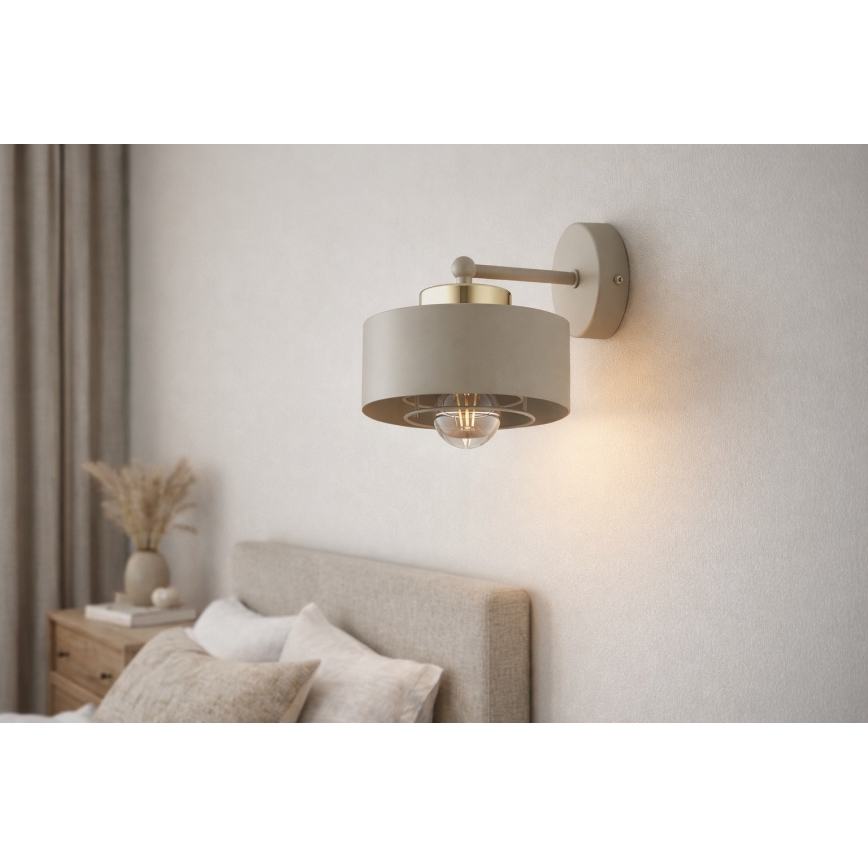 Brilagi - Lampă de perete SPRING 1xE27/60W/230V bej/auriu