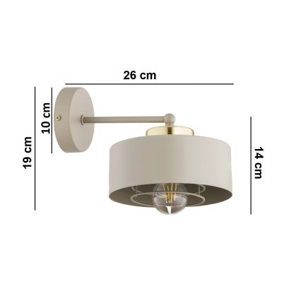 Brilagi - Lampă de perete SPRING 1xE27/60W/230V bej/auriu