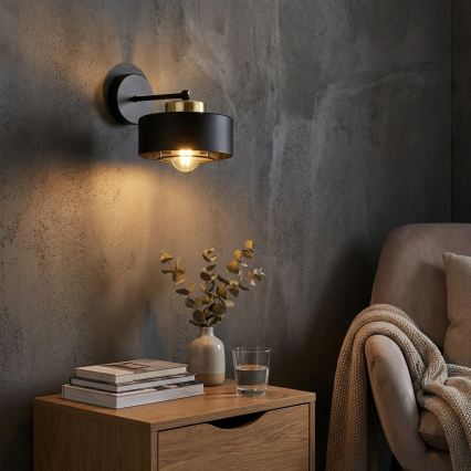 Brilagi - Lampă de perete SPRING 1xE27/60W/230V neagră/aurie