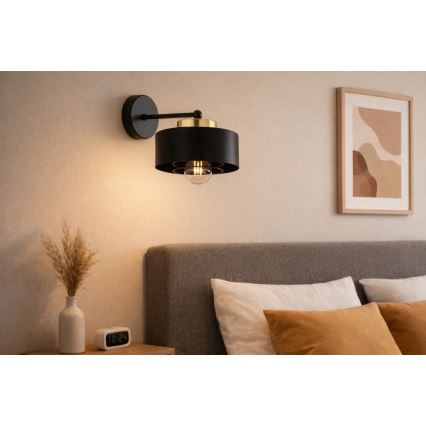 Brilagi - Lampă de perete SPRING 1xE27/60W/230V neagră/aurie