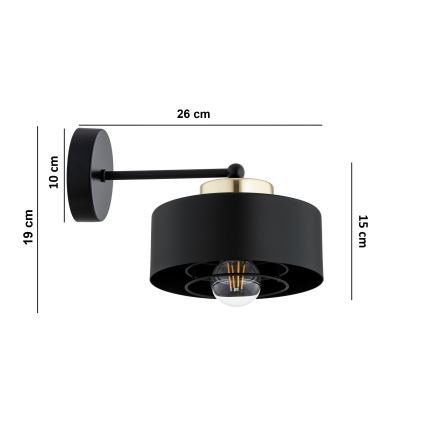 Brilagi - Lampă de perete SPRING 1xE27/60W/230V neagră/aurie