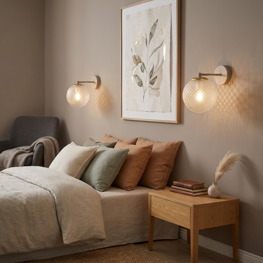Brilagi - Lampă de perete STELLA 1xE27/60W/230V bej/auriu