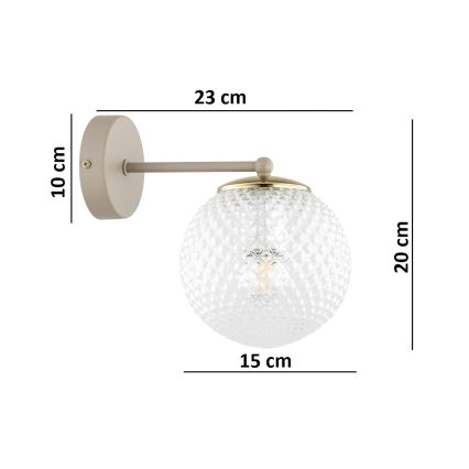 Brilagi - Lampă de perete STELLA 1xE27/60W/230V bej/auriu