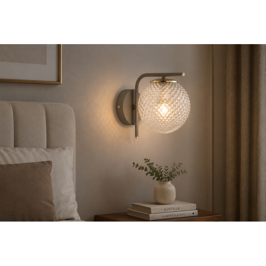 Brilagi - Lampă de perete STELLA 1xE27/60W/230V bej/auriu