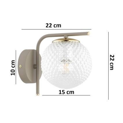 Brilagi - Lampă de perete STELLA 1xE27/60W/230V bej/auriu