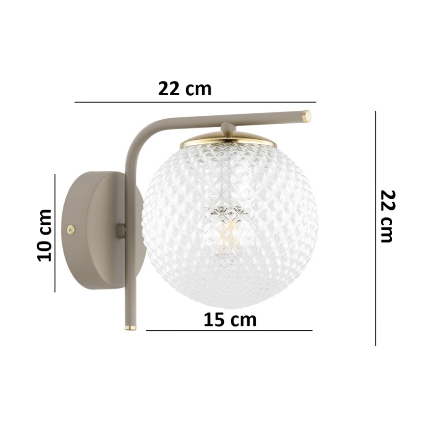 Brilagi - Lampă de perete STELLA 1xE27/60W/230V bej/auriu