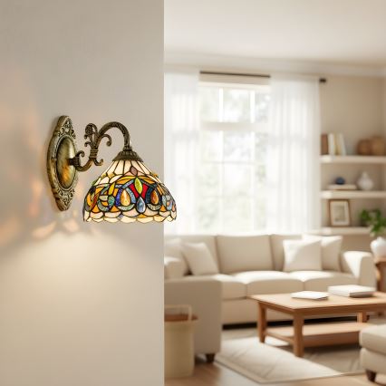 Brilagi - Lampă de perete Tiffany cu vitralii LUISA 1xE27/40W/230V