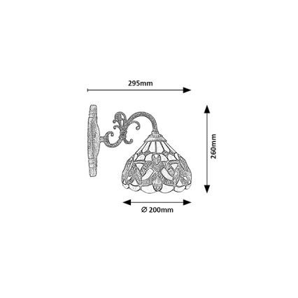 Brilagi - Lampă de perete Tiffany cu vitralii LUISA 1xE27/40W/230V