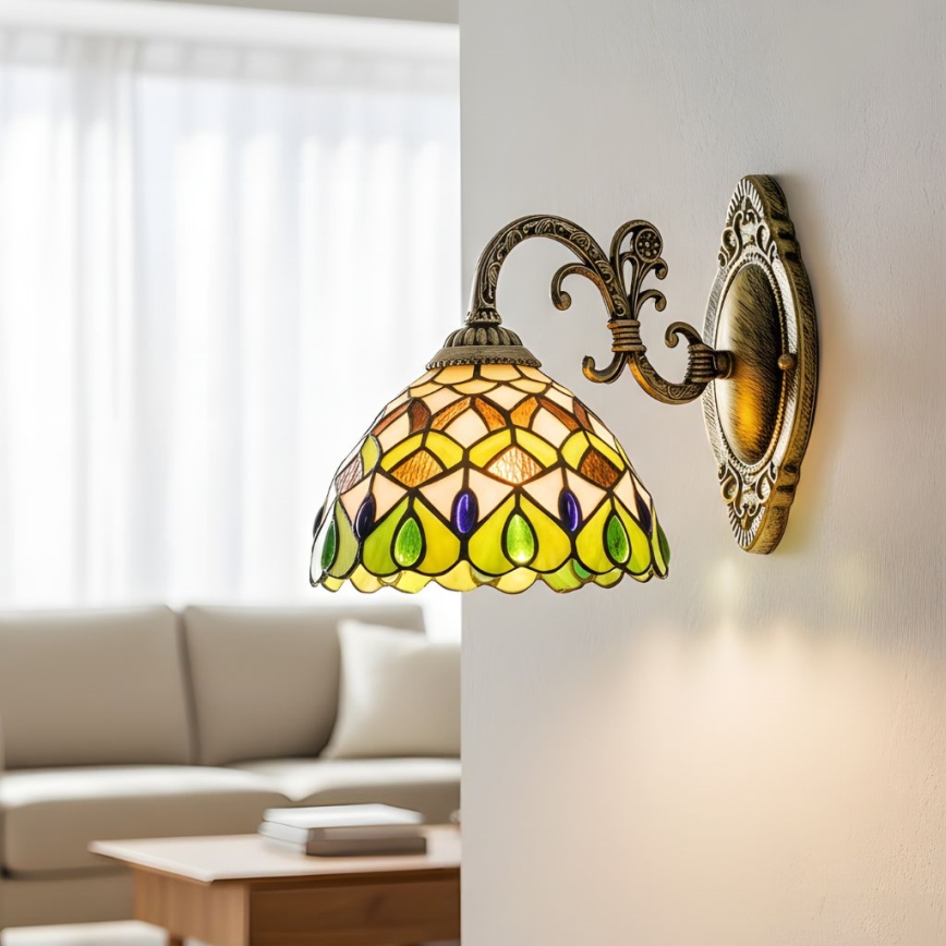 Brilagi - Lampă de perete Tiffany cu vitralii MARGARET, 1xE27/40W/230V