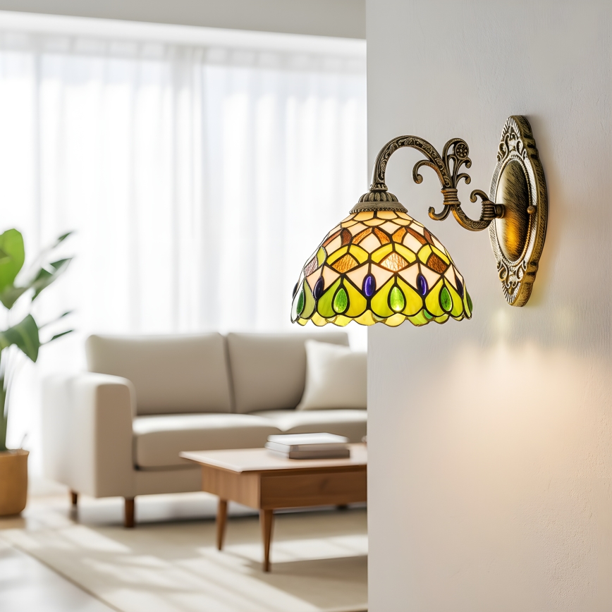 Brilagi - Lampă de perete Tiffany cu vitralii MARGARET, 1xE27/40W/230V