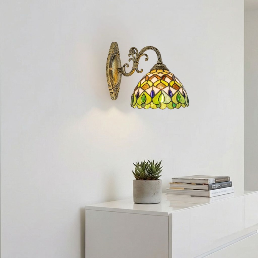 Brilagi - Lampă de perete Tiffany cu vitralii MARGARET, 1xE27/40W/230V