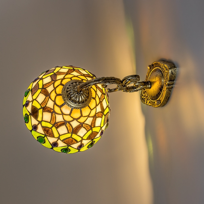 Brilagi - Lampă de perete Tiffany cu vitralii MARGARET, 1xE27/40W/230V