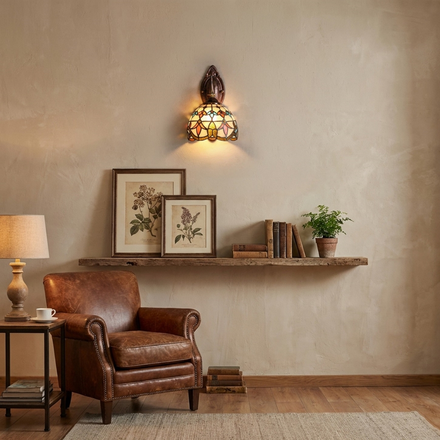 Brilagi - Lampă de perete Tiffany cu vitralii MIRABELLA 1xE14/40W/230V