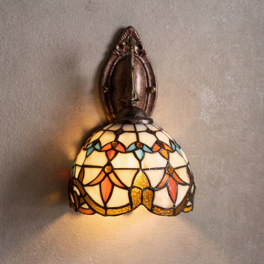 Brilagi - Lampă de perete Tiffany cu vitralii MIRABELLA 1xE14/40W/230V