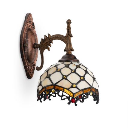 Brilagi - Lampă de perete Tiffany din vitralii ivoriu 1xE14/40W/230V
