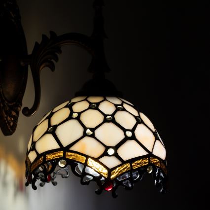Brilagi - Lampă de perete Tiffany din vitralii ivoriu 1xE14/40W/230V
