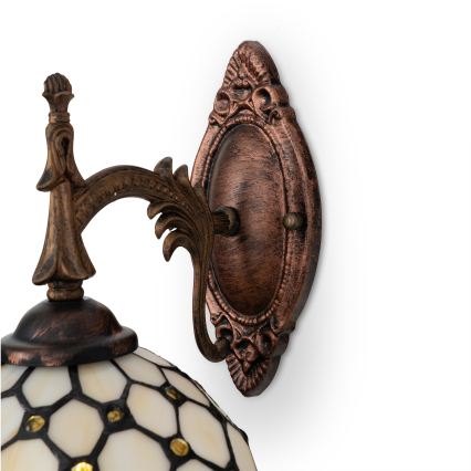 Brilagi - Lampă de perete Tiffany din vitralii ivoriu 1xE14/40W/230V