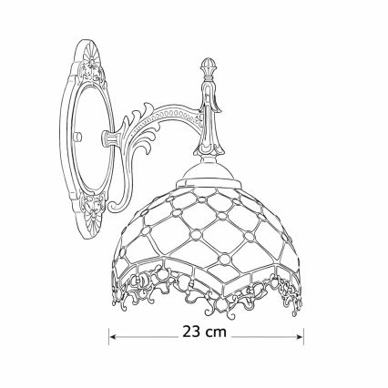 Brilagi - Lampă de perete Tiffany din vitralii ivoriu 1xE14/40W/230V