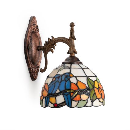 Brilagi - Lampă de perete Tiffany din vitralii JUNGLE 1xE14/40W/230V