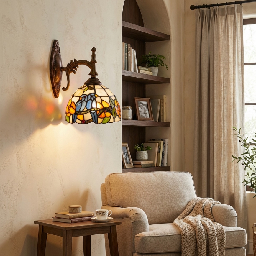 Brilagi - Lampă de perete Tiffany din vitralii JUNGLE 1xE14/40W/230V