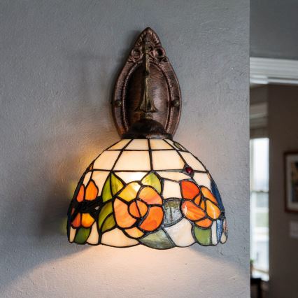 Brilagi - Lampă de perete Tiffany din vitralii JUNGLE 1xE14/40W/230V