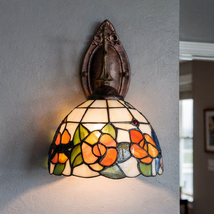 Brilagi - Lampă de perete Tiffany din vitralii JUNGLE 1xE14/40W/230V