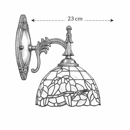 Brilagi - Lampă de perete Tiffany din vitralii JUNGLE 1xE14/40W/230V