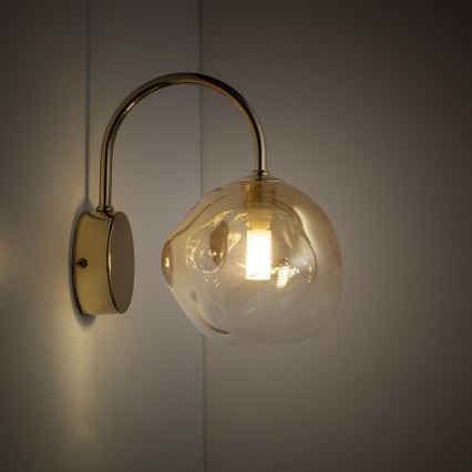 Brilagi - Lampă de perete VULCANO 1xG9/8W/230V aurie/bej fumuriu