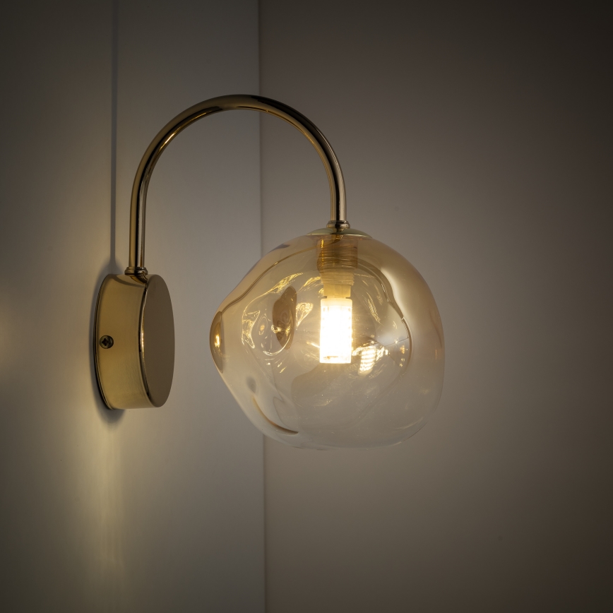 Brilagi - Lampă de perete VULCANO 1xG9/8W/230V aurie/bej fumuriu