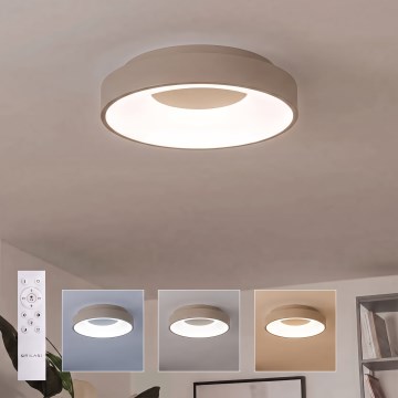 BRILAGI - Lampă de plafon LED dimabilă FALCON II LED/67W/230V 3000-6500K Ø 40 cm alb/bej + telecomandă