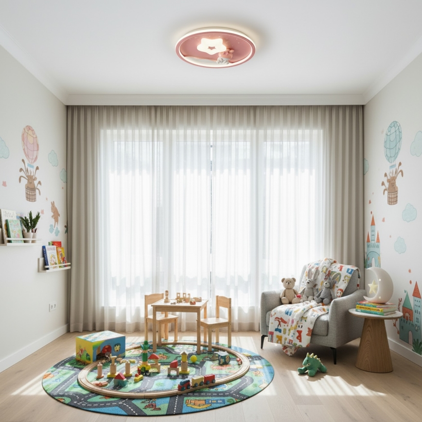 Brilagi - Plafonieră LED reglabilă pentru copii BUNNY LED/83W/230V 3000-6000K Ø 49 cm + telecomandă