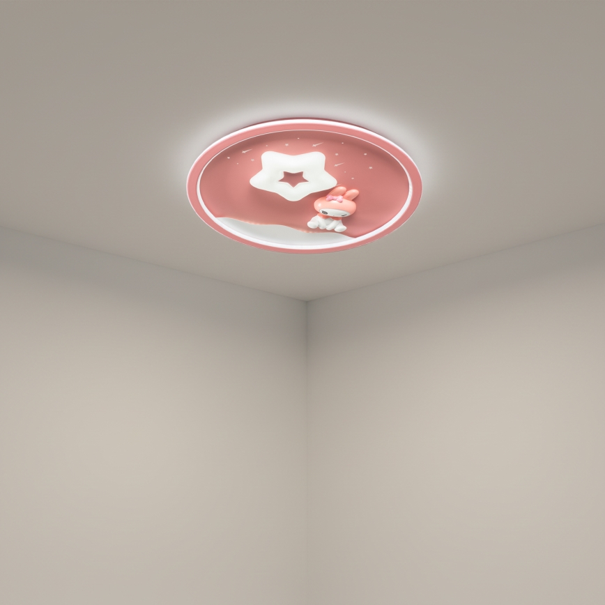 Brilagi - Plafonieră LED reglabilă pentru copii BUNNY LED/83W/230V 3000-6000K Ø 49 cm + telecomandă