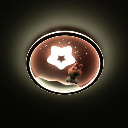 Brilagi - Plafonieră LED reglabilă pentru copii BUNNY LED/83W/230V 3000-6000K Ø 49 cm + telecomandă