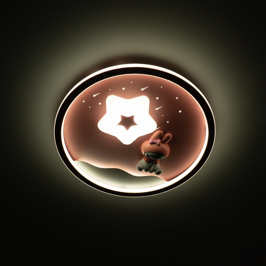 Brilagi - Plafonieră LED reglabilă pentru copii BUNNY LED/83W/230V 3000-6000K Ø 49 cm + telecomandă