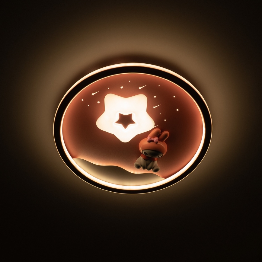 Brilagi - Plafonieră LED reglabilă pentru copii BUNNY LED/83W/230V 3000-6000K Ø 49 cm + telecomandă