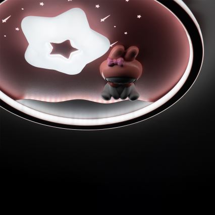 Brilagi - Plafonieră LED reglabilă pentru copii BUNNY LED/83W/230V 3000-6000K Ø 49 cm + telecomandă