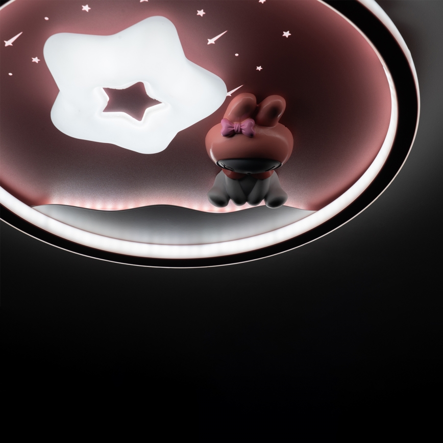 Brilagi - Plafonieră LED reglabilă pentru copii BUNNY LED/83W/230V 3000-6000K Ø 49 cm + telecomandă