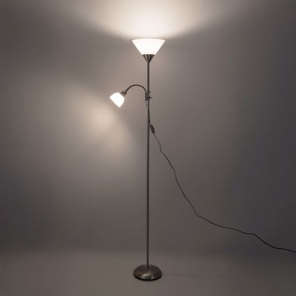 Brilagi - Lampă de podea ARIANA 1xE27/100W/230V + 1xE14/25W crom mat